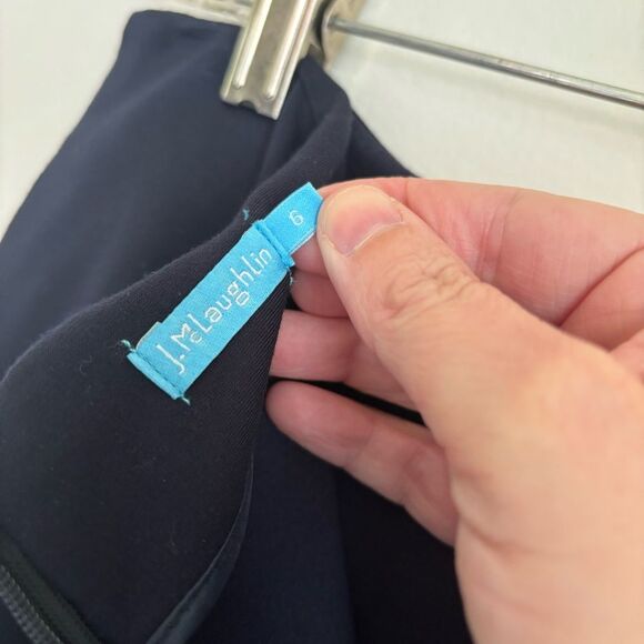 J. McLaughlin women’s navy parkhurst skirt roughed zip up stretch size 6 EUC! - Picture 5 of 11